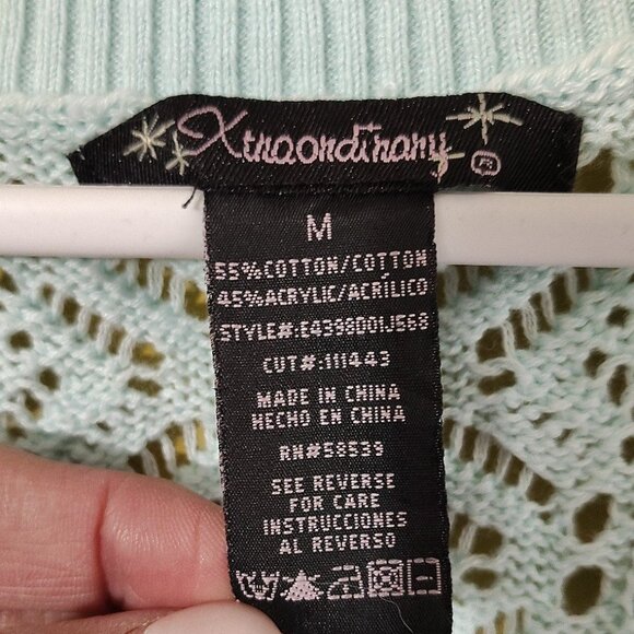 Xtraordinary Short Sleeve Open Front Crop Sweater M Soft Girl - Picture 2 of 4